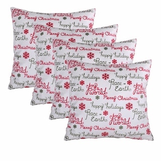 Christmas Holiday Gift Pillow Shells 4 pc Set, NO INSERT