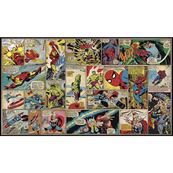 Marvel Comic XL Chair Rail Prepasted 6-foot x 10-foot-6-inch Ultra-strippable Mural
