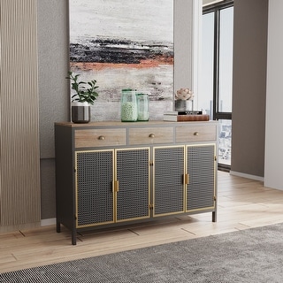 39.9" Modern Kitchen Storage Sideboard with Open Shelf & Two Doors Buffet Cabinet with Shelf