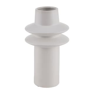 Sagebrook Home Ceramic 11"H Modern Vase, White, Cylinder, Ceramic, Contemporary, 11"H, Solid Color