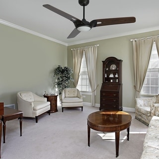 Aiden 56-inch Indoor/Outdoor Smart Ceiling Fan, Dimmable LED Light Kit & Remote, Works with Alexa/Google Home/Siri