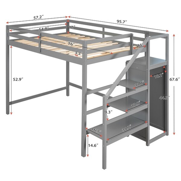 Full Size Wood Loft Bed