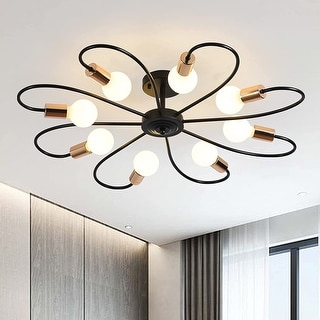 8 light modern semi flush ceiling light sputnik metal ceiling lighting