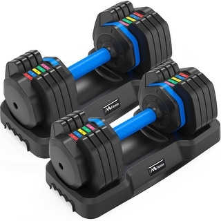 Adjustable Dumbbell , 55lb x2 Dumbbell Set of 2 with Anti-Slip Handle