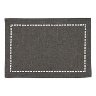 Table Placemats With Laser-Cut Hemstitch Design (Set of 4)