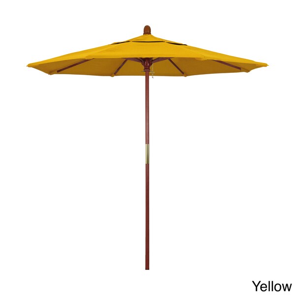 California Umbrella 7.5' Round Marenti Wood Frame Market Umbrella with Pacifica Fabric, Base Not Included