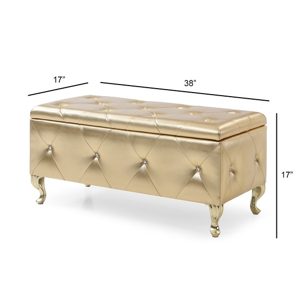 Upholstered Tufted Storage Bench