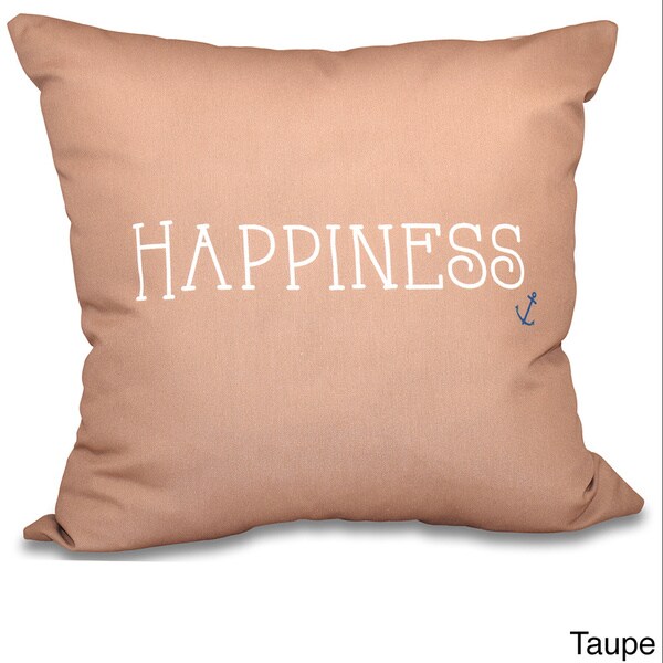 Nautical Happiness Word Print 26-inch Throw Pillow