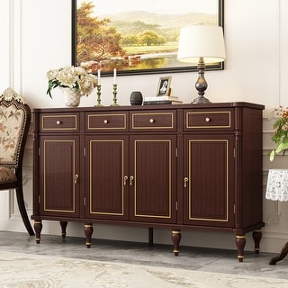 63"W Buffet with Storage Cabinet Drawer Sideboard Dark Brown End Table