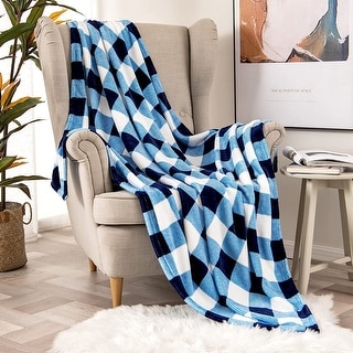 Buffalo Check Plaid Throw Blanket Fleece for Couch Sofa Bed