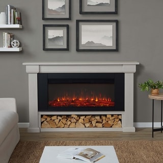 Bristow 66" Landscape Electric Fireplace in Bone White by Real Flame