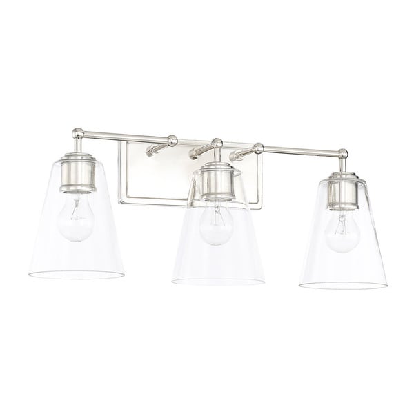 3-light Polished Nickel Bath/Vanity Fixture