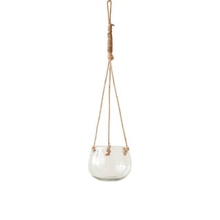 Hanging Glass Vase with Jute Rope