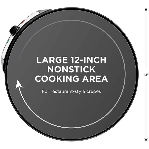 Chefman Electric Crepe Maker & Griddle, Nonstick Grill Pan, 12" Surface