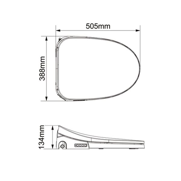 Elegant Elongated Bidet Toilet Seat with Remote Control