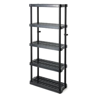 Gracious Living 5 Shelf Adjustable Ventilated Medium Duty Shelving Unit, Black - 18