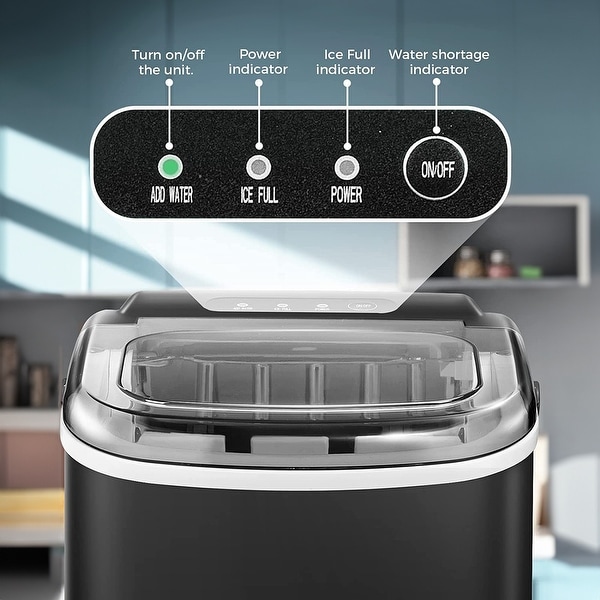 Compact Portable Ice Maker Countertop with Handle & Self-Cleaning, 26lbs