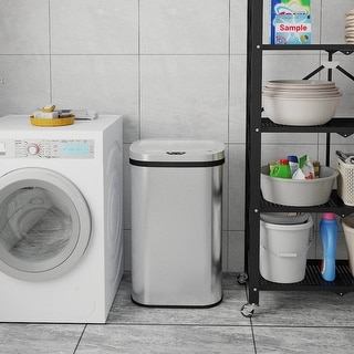 Innovaze 15.85 Gal./60 Liter Stainless Steel Oval Motion Sensor Trash Can for Kitchen