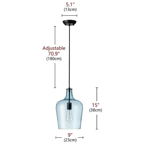 Modern Kitchen Island Pendant Lighting Fixture with Blue Glass Shade