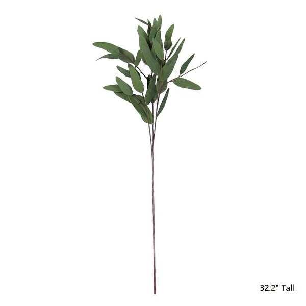 FloralGoods Artificial Eucalyptus Long Oval Leaf Stem 32" Tall