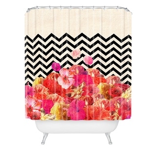 Deny Designs Bianca Green Chevron Flora 2 Shower Curtain