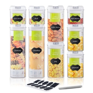 9 pcs Kitchen Sugar Keeper Airtight Food Storage Container with Lid