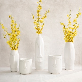 18"h Face Vase, White 18"H