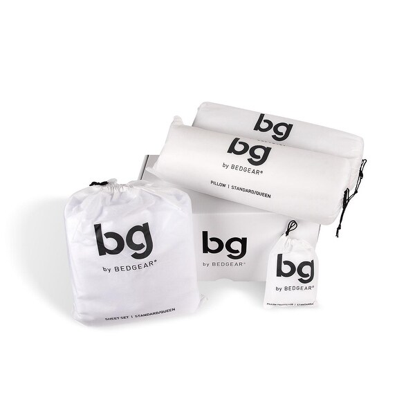 BG by Bedgear Complete Bedding Set - 8 Piece Bundle (Includes 2 Pillow, 2 Pillow Protectors and Sheet Set with 2 Pillow Cases)