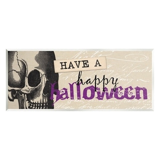 Stupell Vintage Happy Halloween Skull Wall Plaque Art, Design by Dogwood Portfolio