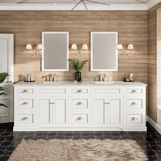 EVIVA Epic 96 Inch Transitional White Vanity