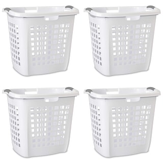 Sterilite Ultra Easy Carry Plastic Dirty Clothes Laundry Basket Hamper (4 Pack) - 3.75