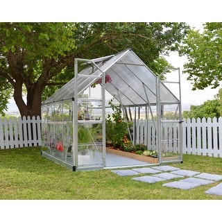 Balance 8 ft. Hybrid Silver/Clear DIY Greenhouse Kit with Accessory Combo Pack
