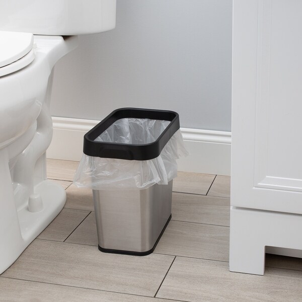 Bath Bliss 8L Stainless Steel Waste Bin - 9.84" x 6.69" x 10.63"