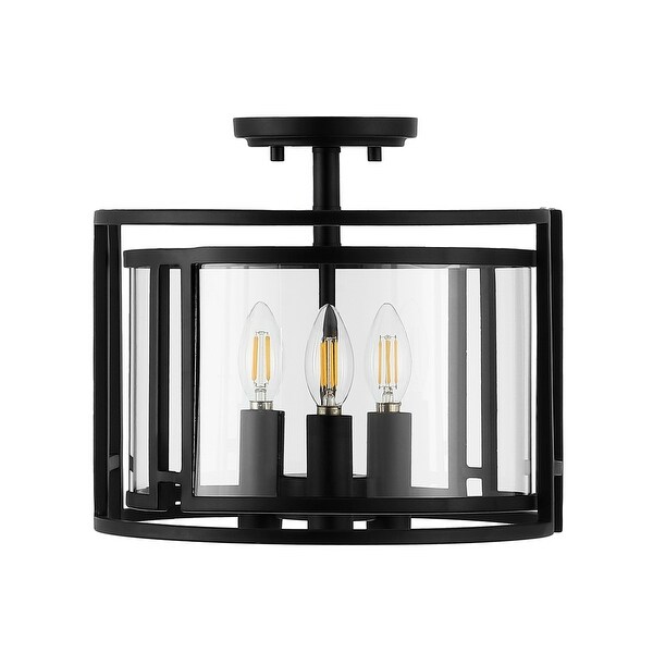 SAFAVIEH Lighting Yarlin 3-light LED Flush Mount - 13" W x 13" L x 11.75" H