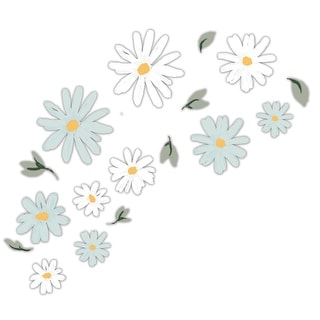 Lambs & Ivy Sweet Daisy Blue/White Flowers Wall Decals/Stickers
