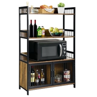 Gymax 3-Tier Baker's Rack Industrial Kitchen Microwave Oven Stand - 31.5'' x 14'' x 49.5''