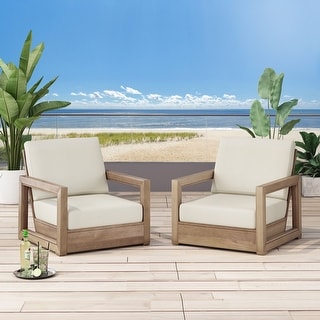 Westchester Acacia Wood Club Chairs by Christopher Knight Home