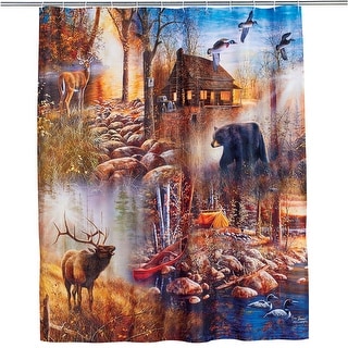 Woodland Nature Collage Shower Curtain