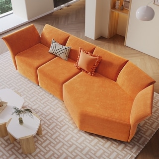 Stylish Sectional Sofa, Comfort Adjustable Back Polyester Upholstery Sofa Set, May Free Combination Sofa for Living Room