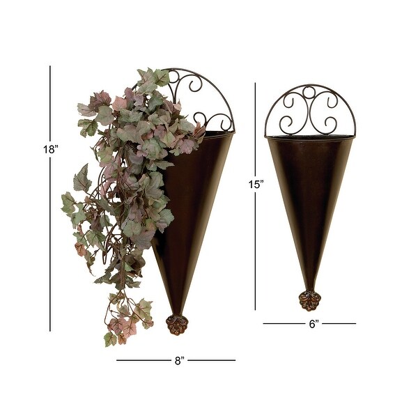 Black Iron Rustic Planter (Set of 2) - S/2 18",15"H - S/2 18",15"H