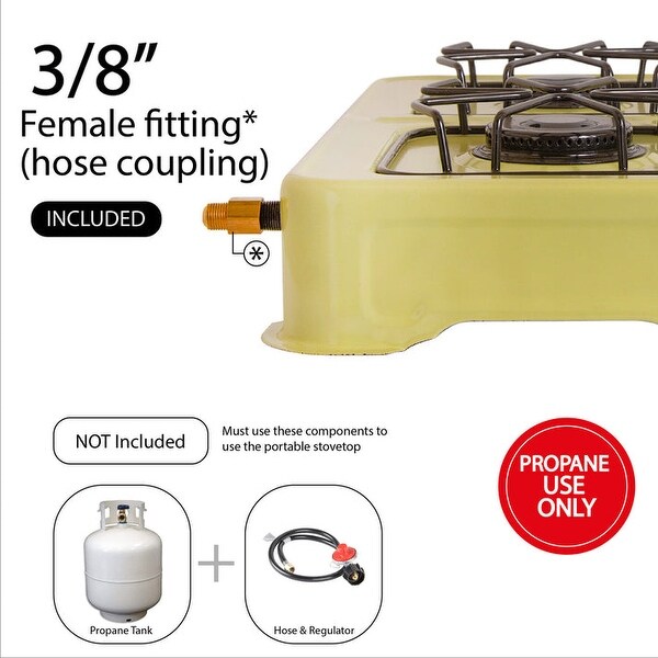 Portable Double Burner Propane Stovetop by ABBA APPLIANCES