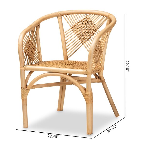 Kagama Modern Bohemian Natural Brown Rattan Dining Chair