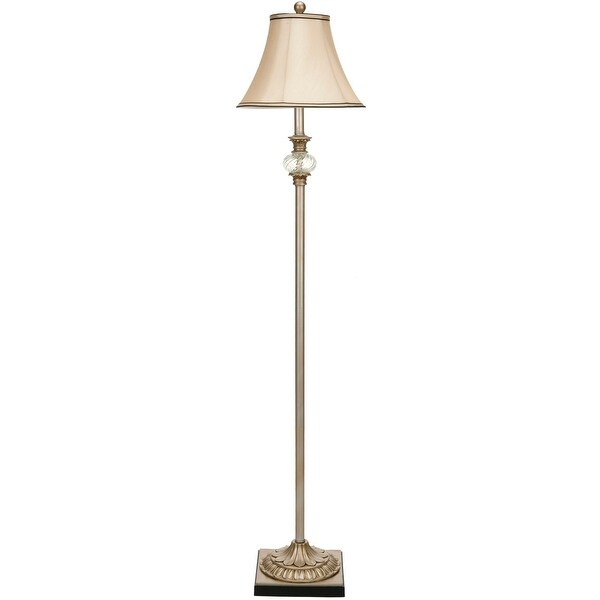 SAFAVIEH Lighting 61-inch Antiqued Floral Wood Floor Lamp - 13"x13"x61"
