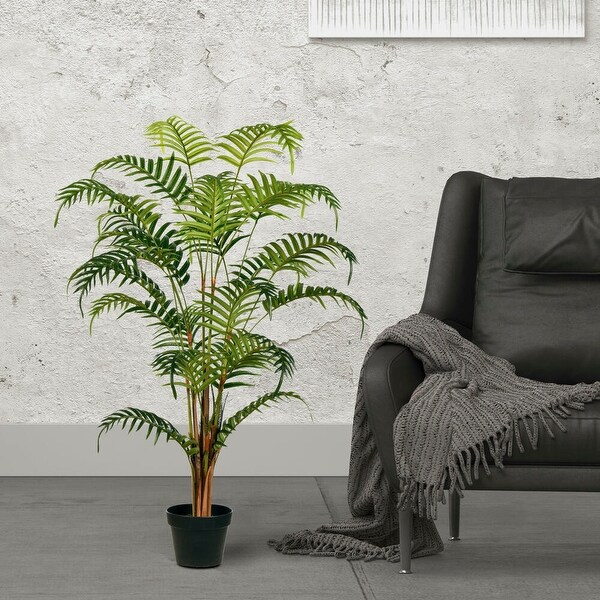 Vickerman 47" Artificial Potted Fern Palm Real Touch Leaves.