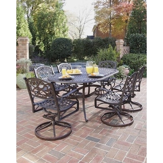 Sanibel Bronze 7-Piece Outdoor Dining Set, Table and 6 Swivel Chairs