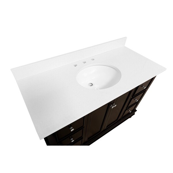 KitchenBathCollection Bella 48" Bathroom Vanity with Quartz Top
