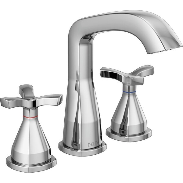 Delta Stryke 1.2 GPM Widespread Bathroom Faucet with Pop-Up Drain
