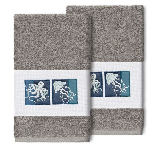 Authentic Hotel and Spa Textiles 100% Turkish Cotton Ava Embellished Hand Towel