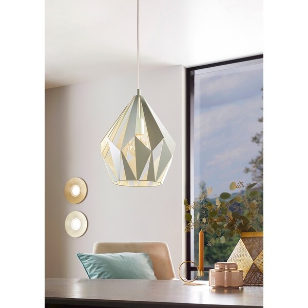 Carlton-P 1-Light Geometric Pendant with Metal Shade