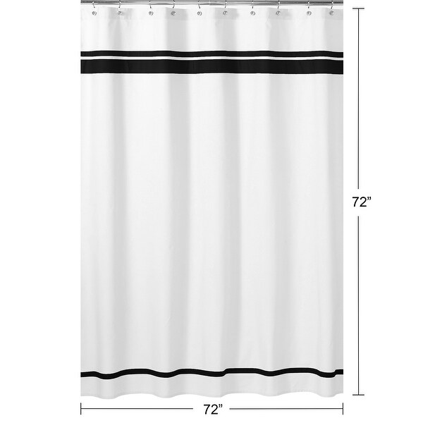 Sweet Jojo Designs White and Black Hotel Shower Curtain